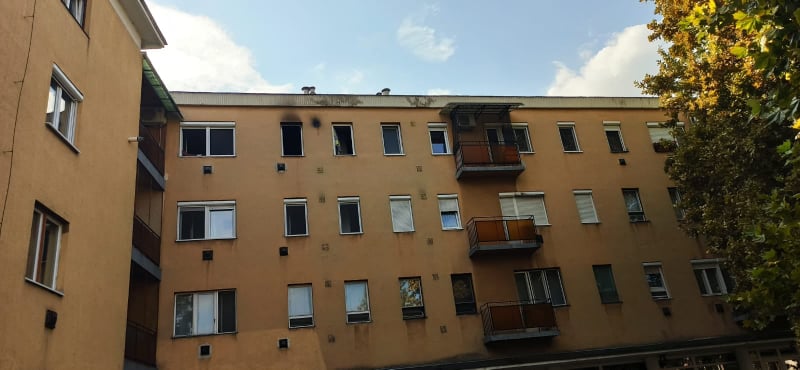 Tűz Debrecenben az Űrhajósok terén