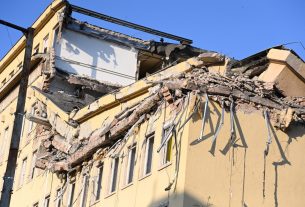 megrongálódott épület Böszörményi út Budapest