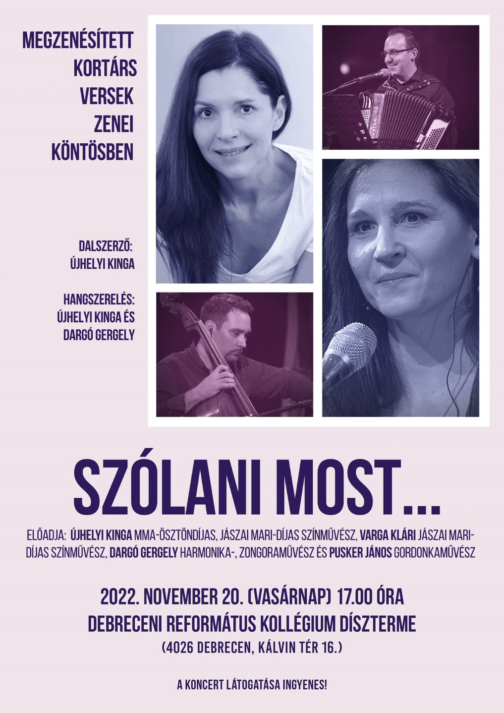 Fényút és Szólani most koncertek a Debreceni Református Kollégiumban