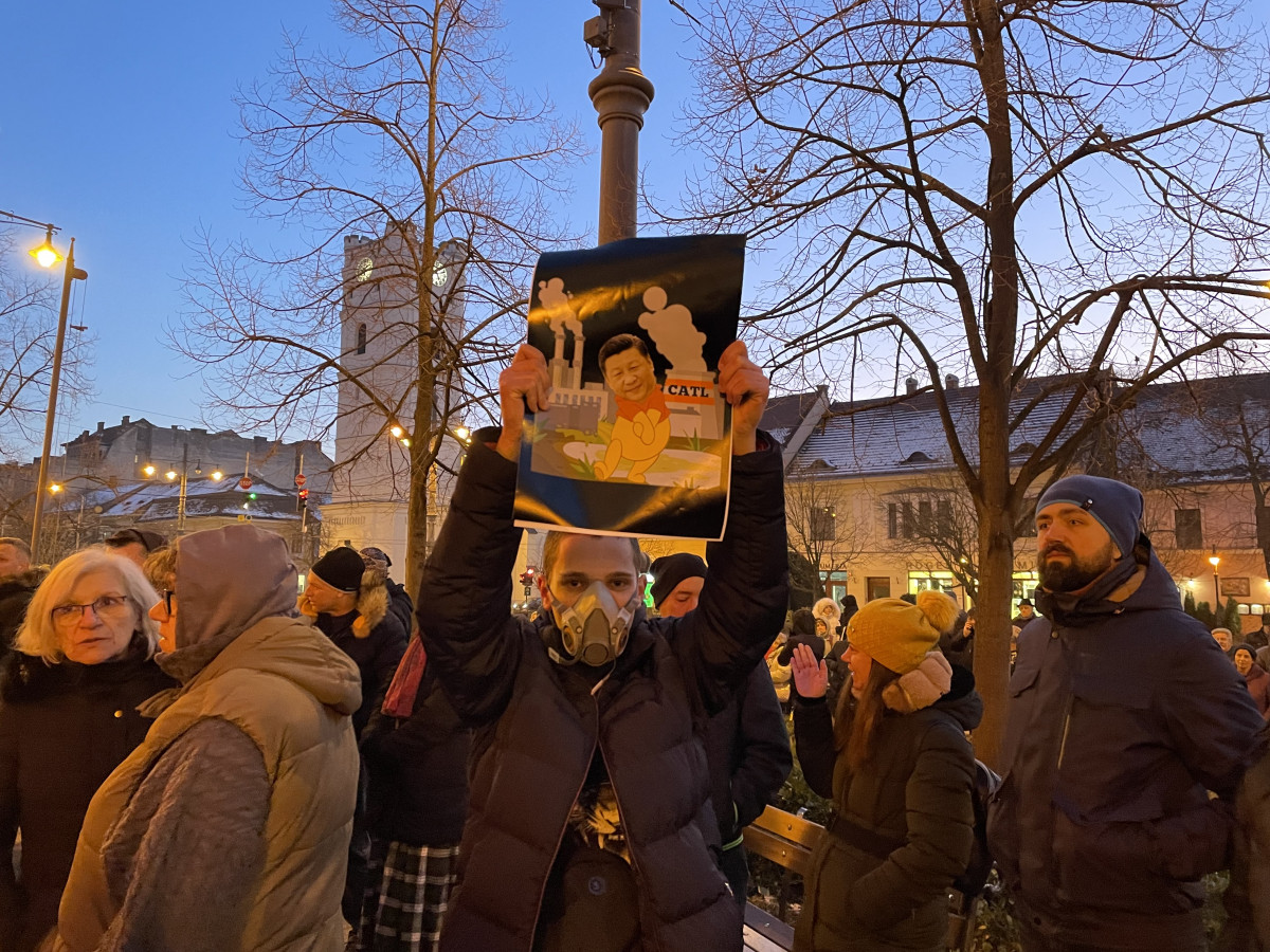 CATL ellenes tüntetés Debrecenben