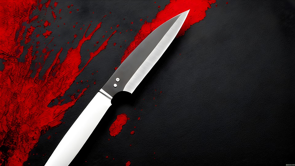 Gyilkosság, véres kés
