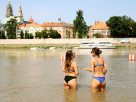 Szeged, meleg, nyár, kánikula, hőség, hőségriasztás, strand, fürdő, időjárás, Tisza