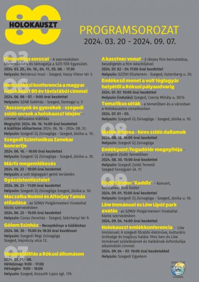 Holokauszt 80. Szeged