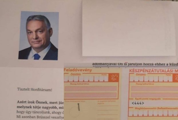 Orbán Viktor sárga csekk