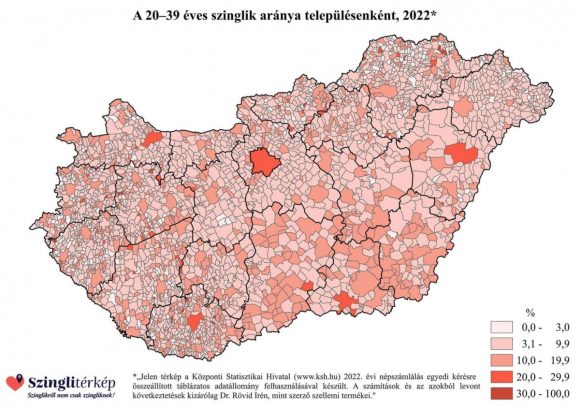 Szinglitérkép. Szeged. Egyedülállók. Népszámlálás. Kapcsolat. Szerelem.