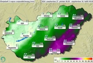 Várható csapadék Debrecenben