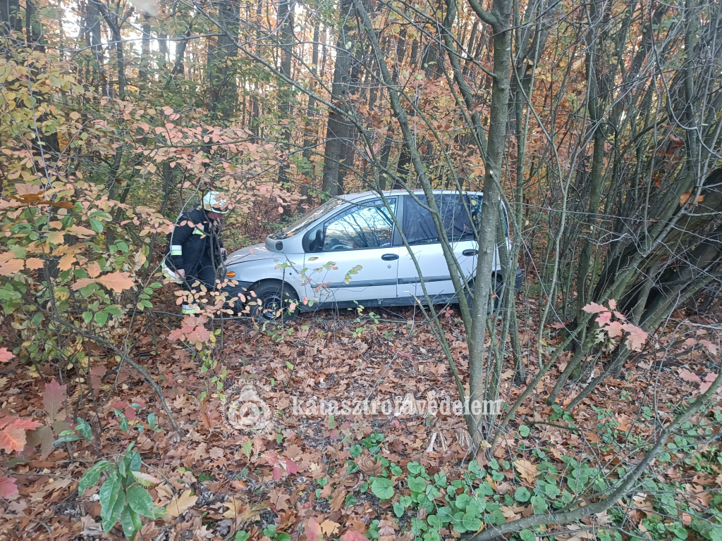 A fák között kötött ki az autó Debrecenben