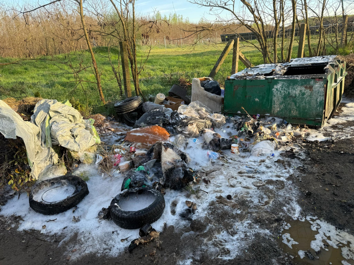 Kigyulladt egy szeméttároló Monostordűlőben