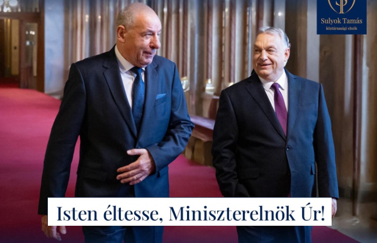 Sulyok Tamás Orbán Viktort köszöntötte születésnapján