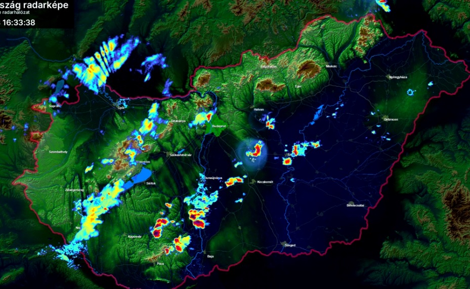 Radar riasztás zivatarok miatt