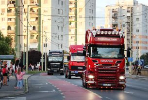 Szeged, Nemzetközi Kamionos Találkozó, kamion, felvonulás, Felső-Tisza part