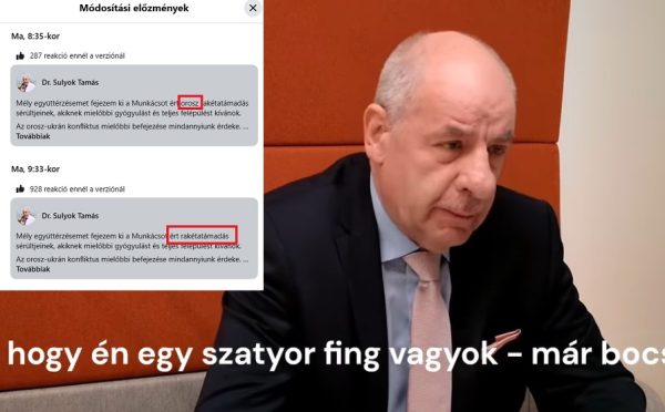 Sulyok Tamás kitörölte a Facebook-posztjából, hogy "orosz" támadás érte Munkácsot