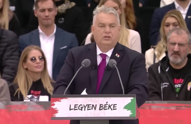 Poloska sétálgatott Orbán Viktor zakóján, miközben ünnepi beszédét tartotta