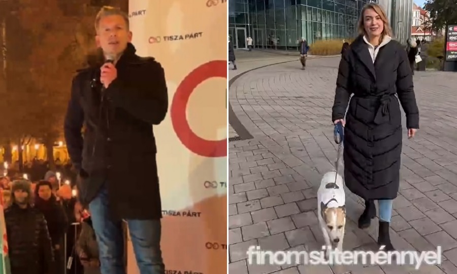 Magyar Péter Debrecenben Tompa Enikővel