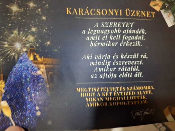 Tasó László karácsonyi üzenete