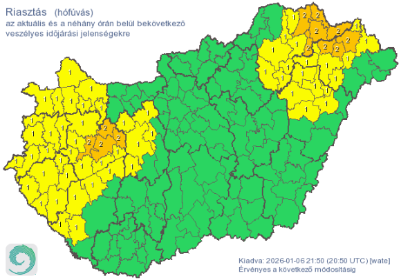 Veszélyjelzés hófúvás miatt