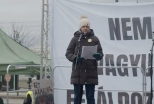 Kozma Éva a Samsung-tüntetésen