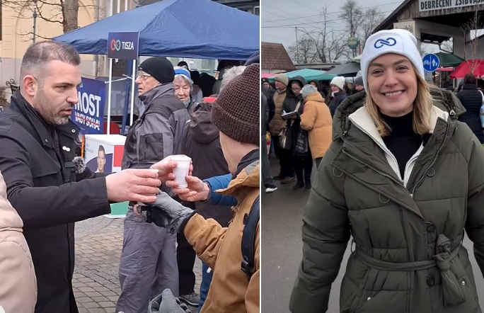 Tárkányi Zsolt és Tompa Enikő tiszás ajánlásgyűjtés