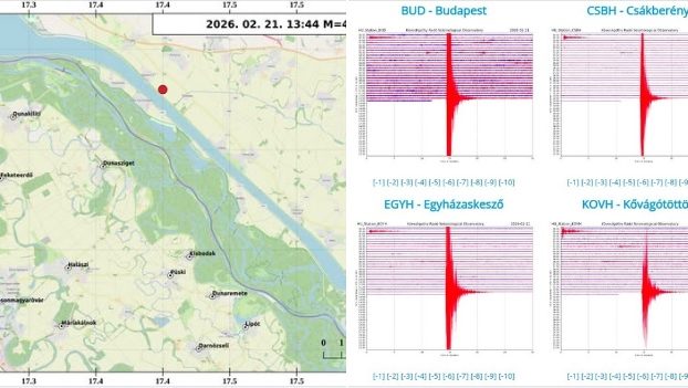 4,35-ös erősségű földrengés volt Mosonmagyaróvárnál