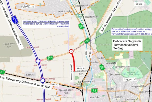 Forgalomkorlátozásra kell számítani a 354. számú főúton Debrecenben