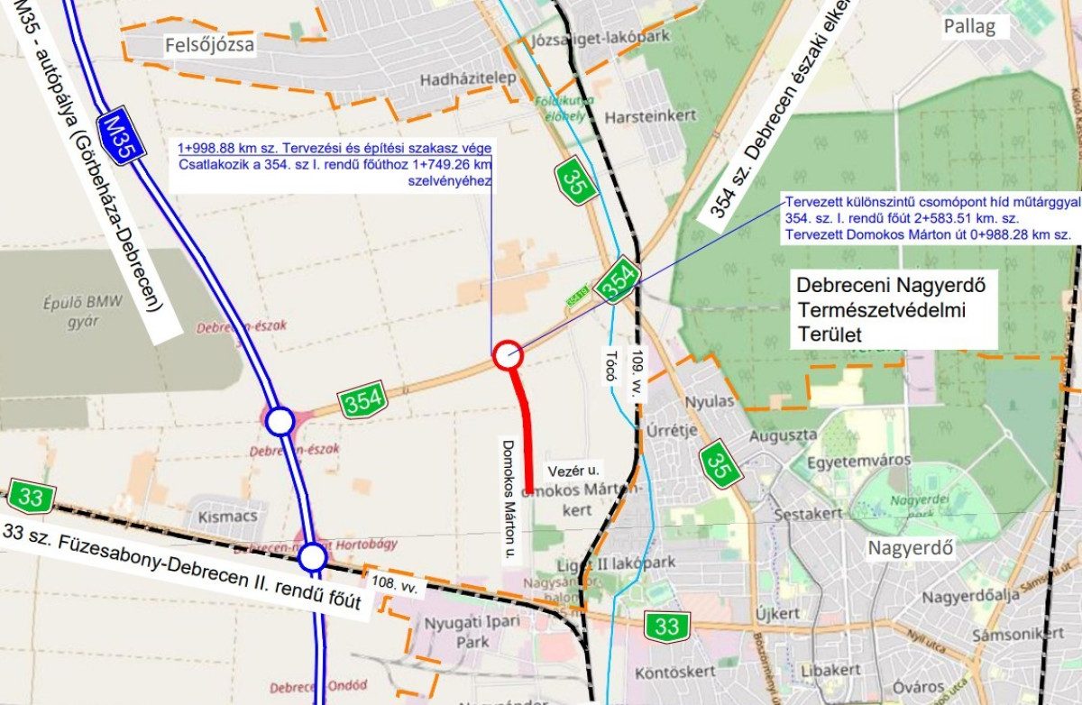 Forgalomkorlátozásra kell számítani a 354. számú főúton Debrecenben