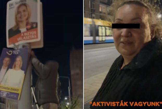 Videó: így érték tetten Debrecenben a lejárató plakátokat kihelyező fideszes aktivistákat