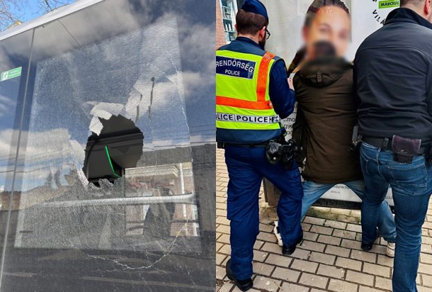 Egy férfi kipróbálta az ablaktörő kalapácsot az egyik debreceni buszon