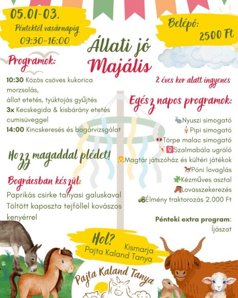 Állati jó majális - Pajta Kaland Tanya