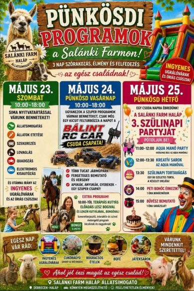 Pünkösdi programok a Salánki Farmon