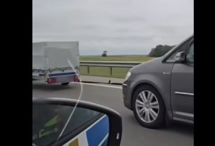 Elképesztő ötlet: biztonsági övvel vontattak az M3-as autópályán