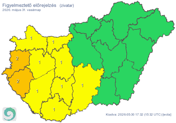 Heves zivatarok érkeznek
