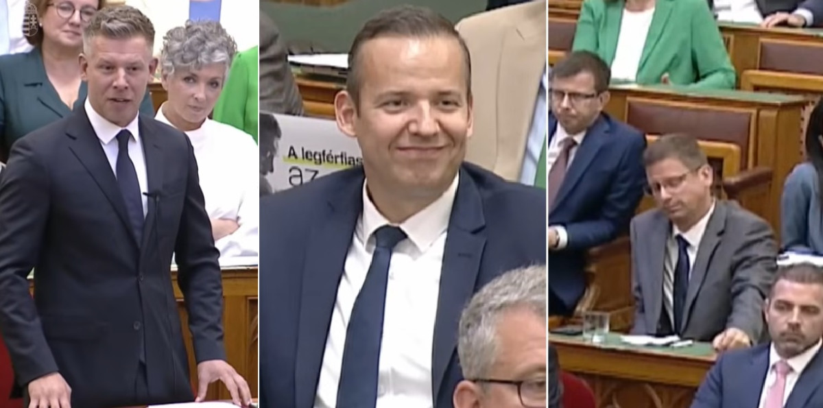 Magyar Péter kifigurázta Toroczkait és Gulyást a parlamentben