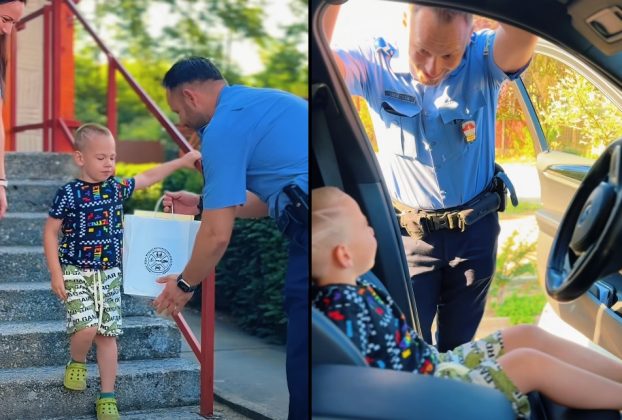 Nagy örömet szereztek a rendőrök egy hajdúsámsoni kisfiúnak