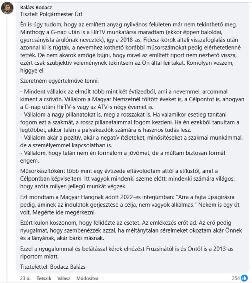 Bodacz Balázs válasza Pikó Andrásnak