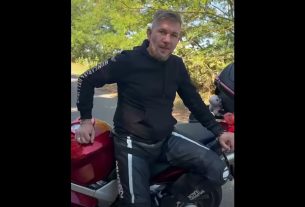 Horváth Attila motoros életmentő a 4-es főúton