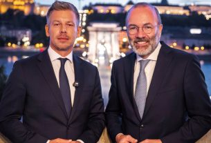 Manfred Weber és Magyar Péter