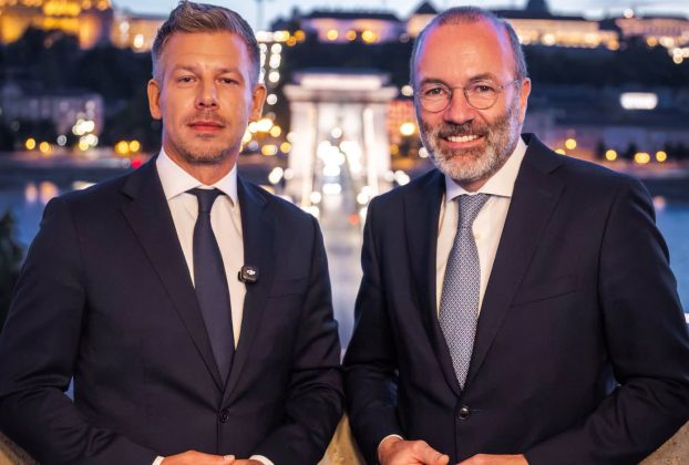 Manfred Weber és Magyar Péter