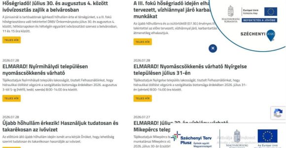 A Debreceni Vízmű tájékoztatása
