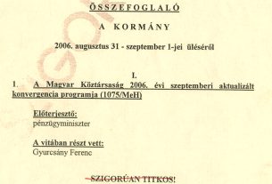 őszödi beszéd jegyzőkönyv