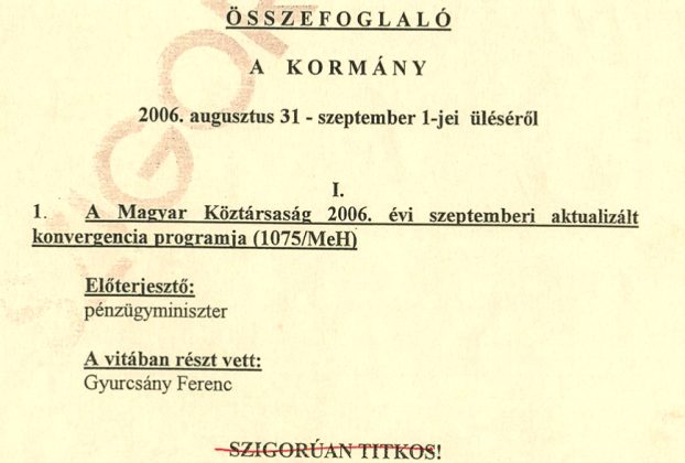 őszödi beszéd jegyzőkönyv